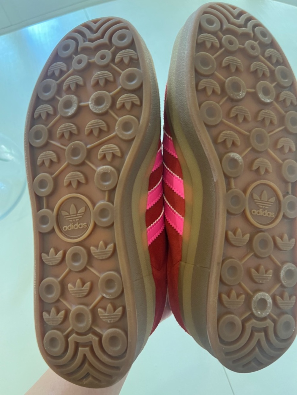 adidas Women’s Gazelle Sneakers in Red and Hot Pink - Picture 2 of 8